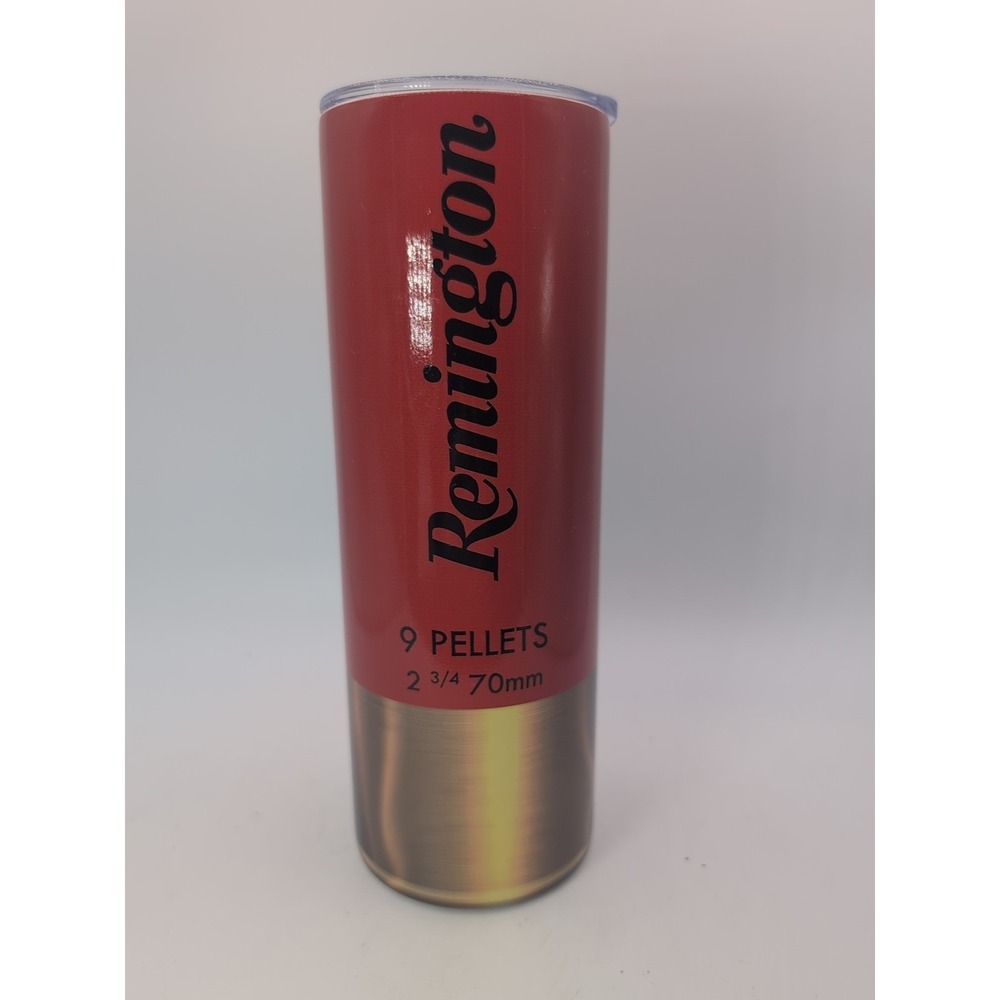 Red Remington Shotgun Shell Print Stainless Steel Tumbler Hunting Enthusiast Mug